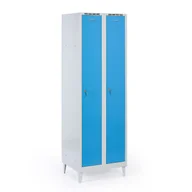 Szafki biurowe - Metalowa szafka ubraniowa na nogach, 2-drzwiowa, 1920 x 600 x 500 mm, zamek cylindryczny, drzwi niebieske - miniaturka - grafika 1