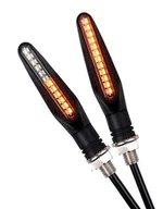 Akcesoria motoryzacyjne - DYNAMICZNE KIERUNKOWSKAZY 12x LED Migacze do Jednośladów czarne ZD59B - miniaturka - grafika 1