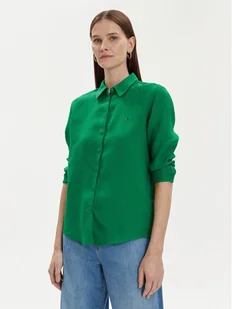 Tommy Hilfiger Koszula WW0WW42037 Zielony Relaxed Fit - Koszule damskie - miniaturka - grafika 1