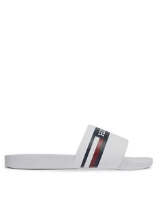Tommy Hilfiger Klapki Corporate Hilfiger Pool Slide FM0FM04911 Biały - Klapki i japonki męskie - miniaturka - grafika 1