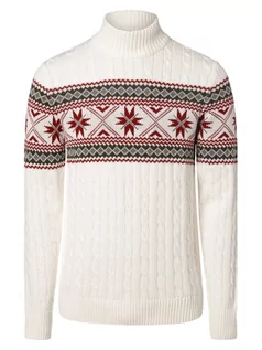 Swetry męskie - Selected - Sweter męski  SLHFlake, biały|czerwony|zielony - grafika 1