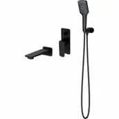 Zestawy prysznicowe - CERSANIT Zestaw wannowy podtynkowy LARGA czarny S952-044 - miniaturka - grafika 1