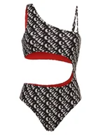 Stroje kąpielowe - HUGO Damski kostium kąpielowy - Bonnie Swimsuit Kobiety czarny|biały|czerwony wzorzysty, S - miniaturka - grafika 1