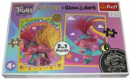 Puzzle - Puzzle TROLLS 2w1, świecące w ciemności Trefl 4+ - miniaturka - grafika 1