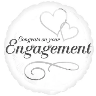 Amscan Balon foliowy "Congrats Engagement - Ślub", 17" SHP 24548 - Wesele i ślub - miniaturka - grafika 1