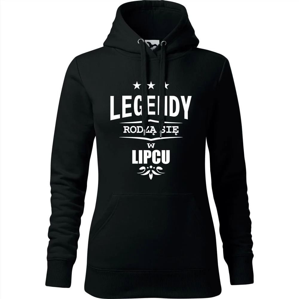 Damska Bluza Z Kapturem - Legendy Rodzą Się W Lipcu Czarny Xs