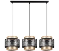 Lampy sufitowe - Żyrandol na lince GABI 3xE27/60W/230V złoty/czarny - miniaturka - grafika 1