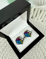 Spinki do mankietów i krawatów - SPINKI DO MANKIETÓW koszuli mankietu kostka Rubika - miniaturka - grafika 1