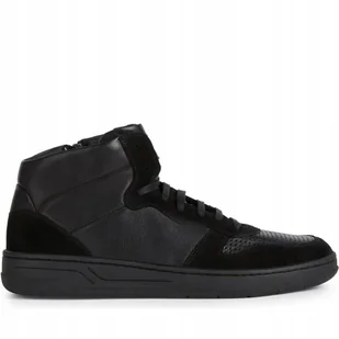 GEOX TRZEWIKI MĘSKIE CZARNE SKÓRZANE Z LOGO NA ZAMEK 44 Ż7D - Botki męskie - miniaturka - grafika 1