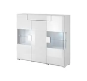 Inne meble do salonu - Witryna Toledo 46 3D1S Biały Połysk - miniaturka - grafika 1