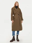Płaszcze damskie - Pepe Jeans Trencz Bianca PL402446 Zielony Regular Fit - miniaturka - grafika 1