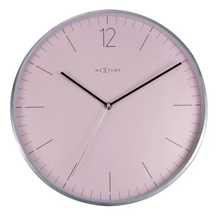 NeXtime Zegar ścienny Essential Silver różowy - Zegary - miniaturka - grafika 1