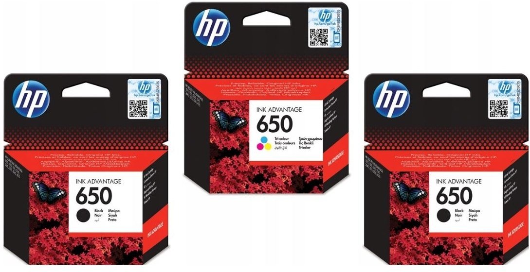 Tusz HP 650 Komplet Tusze Oryginalne 2XCZ101AE, CZ102AE 2XCZ101AE+CZ102AE