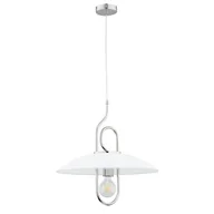 Lampy sufitowe - Lampa wisząca Chee chromowana-biała 1xE27x60W wym: 90 x 47 x 47 cm metal Alfa - miniaturka - grafika 1