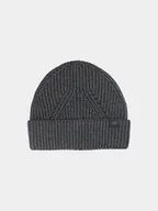 Czapki damskie - 4F CZAPKA ZIMOWA MĘSKA BEANIE M576 GŁĘBOKA CZERŃ MELANŻ M - miniaturka - grafika 1