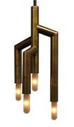 Lampy sufitowe - Fork 3D - nowoczesna lampa wisząca - mosiądz Fork - miniaturka - grafika 1