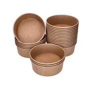 Naczynia i sztućce jednorazowe - Pojemniki Papierowe Eko Miski Na Sałatki 1300Ml 50 Na Żywność Spożywcze Jednorazowe - miniaturka - grafika 1