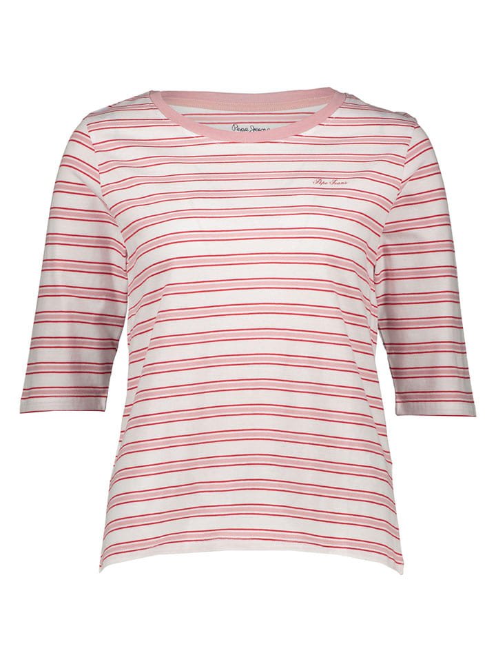 Pepe Jeans Koszulka w kolorze jasnoróżowo-białym