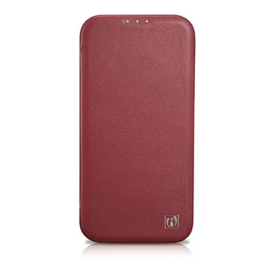 iCarer CE Premium Leather Folio Case skórzane etui iPhone 14 z klapką magnetyczne MagSafe czerwony (WMI14220713-RD) - Etui i futerały do telefonów - miniaturka - grafika 2