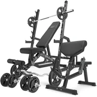 Ławki treningowe - Zestaw do treningu siłowego Marbo Sport ławka regulowana i dodatkowe akcesoria - miniaturka - grafika 1