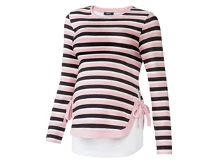 esmara® Sweter ciążowy z delikatnej dzianiny, 1 sztuka (XS (32-34), Podwijany/czarny/biały/różowy) - Odzież ciążowa - miniaturka - grafika 1
