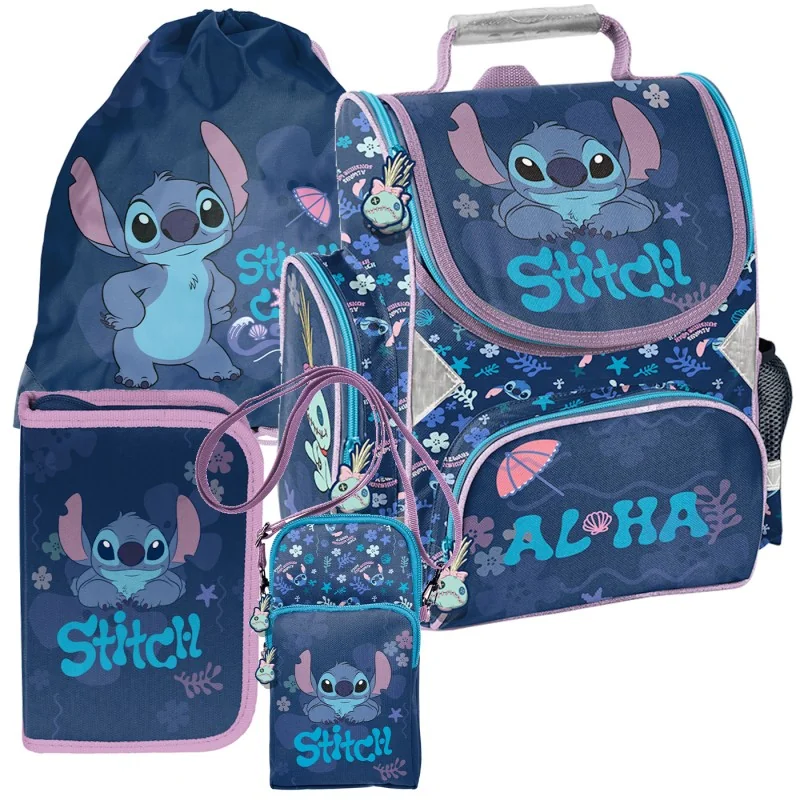 ZESTAW szkolny TORNISTER Plecak piórnik torebka Lilo i Stitch Coastal Cool