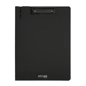 Deski z klipsem - Deska Strigo z górnym klipem A4 czarna clipboard podkładka do pisania - miniaturka - grafika 1