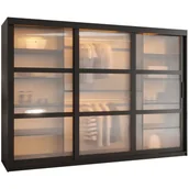 Szafy - Szafa przesuwna garderoba do przedpokoju FLUTES 250 czarna biała - miniaturka - grafika 1