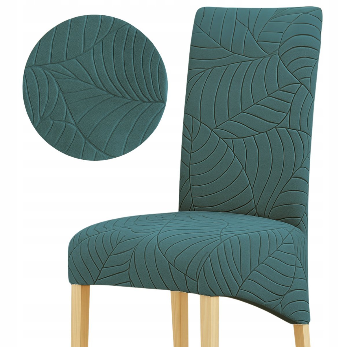 POKROWIEC NA KRZESŁO XL POKROWCE SKOŚNE DUŻE ŻAKARD GRUBY BUTELKOWA ZIELEŃ