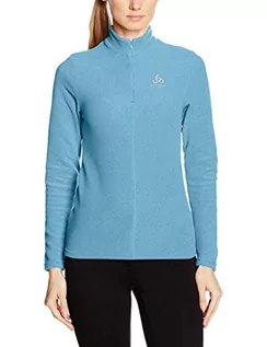 Swetry damskie - ODLO Damski sweter Midlayer 1/2 zip ROY, niagara - white - Stripes, L 527411 - grafika 1