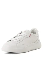 Trampki męskie - HUGO Męskie tenisówki ze skóry Mężczyźni skóra biały jednolity, 41 - miniaturka - grafika 1