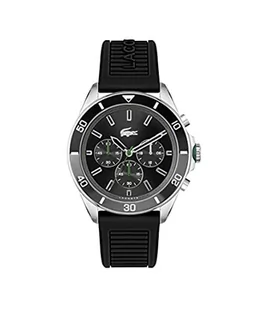 Zegarek Lacoste Męski analogowy zegarek kwarcowy z silikonowym paskiem, Czarny/Czarny, pasek - Zegarki męskie - miniaturka - grafika 1