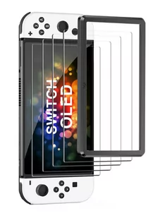 4x Szkło hartowane Nintendo Switch Oled zestaw + ramka montażowa - Akcesoria do Nintendo - miniaturka - grafika 1