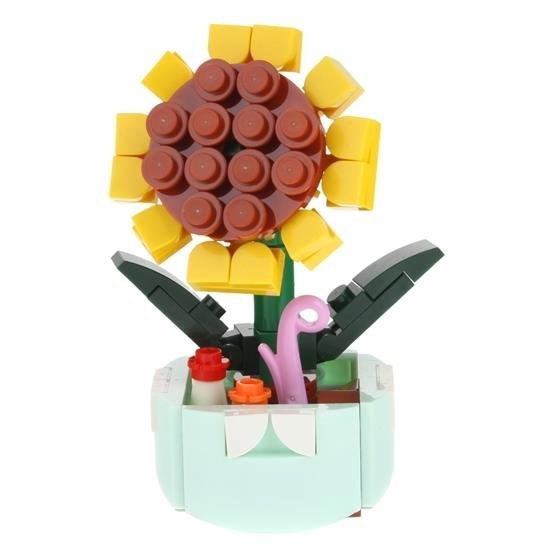 Klocki Konstrukcyjne Kwiaty w Doniczce do Budowania - Słonecznik