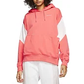 Bluzy damskie - Nike bluza damska W Nsw Po Ft Cb pomarańczowa Magic Ember/Barely Rose/White S - miniaturka - grafika 1