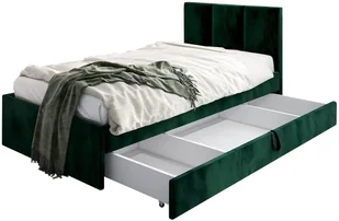 Łóżko młodzieżowe VIVO 2 100x200 zielone z tapicerowanym panelem i szufladą MKPOL - Łóżka dla dzieci i młodzieży - miniaturka - grafika 1