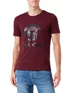 Koszulki męskie - cotton division Męski T-shirt, bordowy, XXL - miniaturka - grafika 1