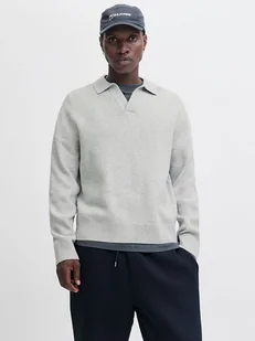 Jack & Jones Sweter w kolorze jasnoszarym - Swetry męskie - miniaturka - grafika 1