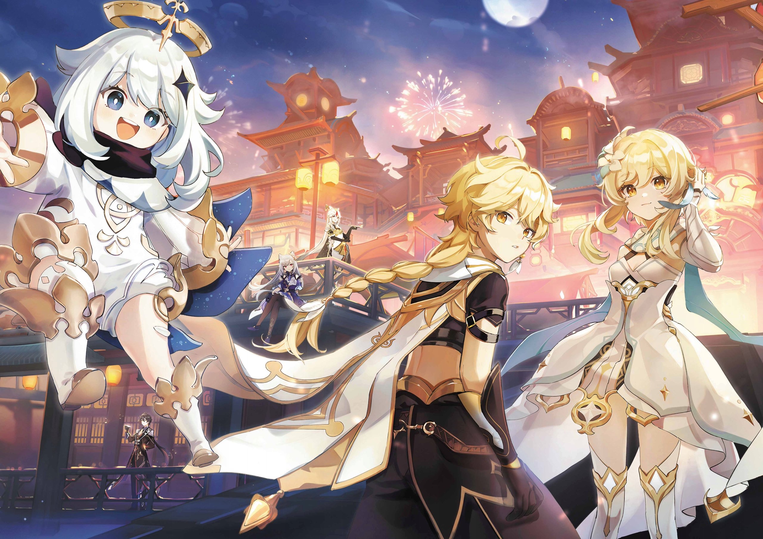 Plakat A1 Genshin Impact Anime Gra Aether Lumine