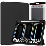 Etui i futerały do telefonów - Etui ochronne z rysikiem do Apple iPad Pro 13" 2024 Alogy Book Cover Case obudowa na tablet Czarne - miniaturka - grafika 1