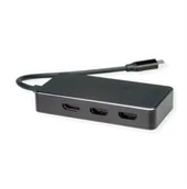 Złącza, przejściówki, adaptery - VALUE Adapter USB typu C - HDMI Multistream, 3x HDMI, 4K, M/F - miniaturka - grafika 1