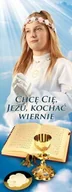Ikony i obrazy sakralne - Baner na I Komunię Świętą "Chcę Cię Jezu kochać wiernie" 75x200 cm - miniaturka - grafika 1