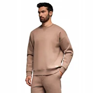 Bluzy męskie - Klasyczna dresowa bluza unisex basic brązowa Ombre OU-SNBC-0104 V16 M/L - miniaturka - grafika 1