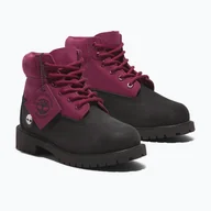 Botki damskie - Buty dziecięce Timberland Premium 6 In Lace black nubuck/dark pink - miniaturka - grafika 1
