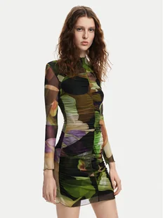 Desigual Sukienka codzienna Camouflage Lacroix 24WWVK36 Zielony Slim Fit - Sukienki - miniaturka - grafika 1