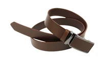 Paski - Pasek Męski MASSIMO (PL) Skóra Licowa EXTRA 35 mm CZEKOLADOWY Gładki Klamra Samozaciskowa SREBRNA 35 ZE SKÓRZANĄ WSTAWKĄ - miniaturka - grafika 1
