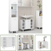 Szafki łazienkowe - The Living Store Szafka łazienkowa biała 60x32x53,5 cm Materiał drewnopochodny - miniaturka - grafika 1