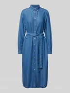 Sukienki - Sukienka jeansowa z kołnierzykiem typu button down - miniaturka - grafika 1