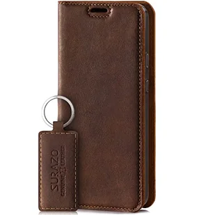 SURAZO Inteligentne magnetyczne etui na telefon komórkowy Samsung Galaxy S20 FE 4G i 5G – etui ochronne premium z prawdziwej skóry z przegródką na karty, ochroną RFID, etui z klapką, ręcznie wykonane - Etui i futerały do telefonów - miniaturka - grafika 1