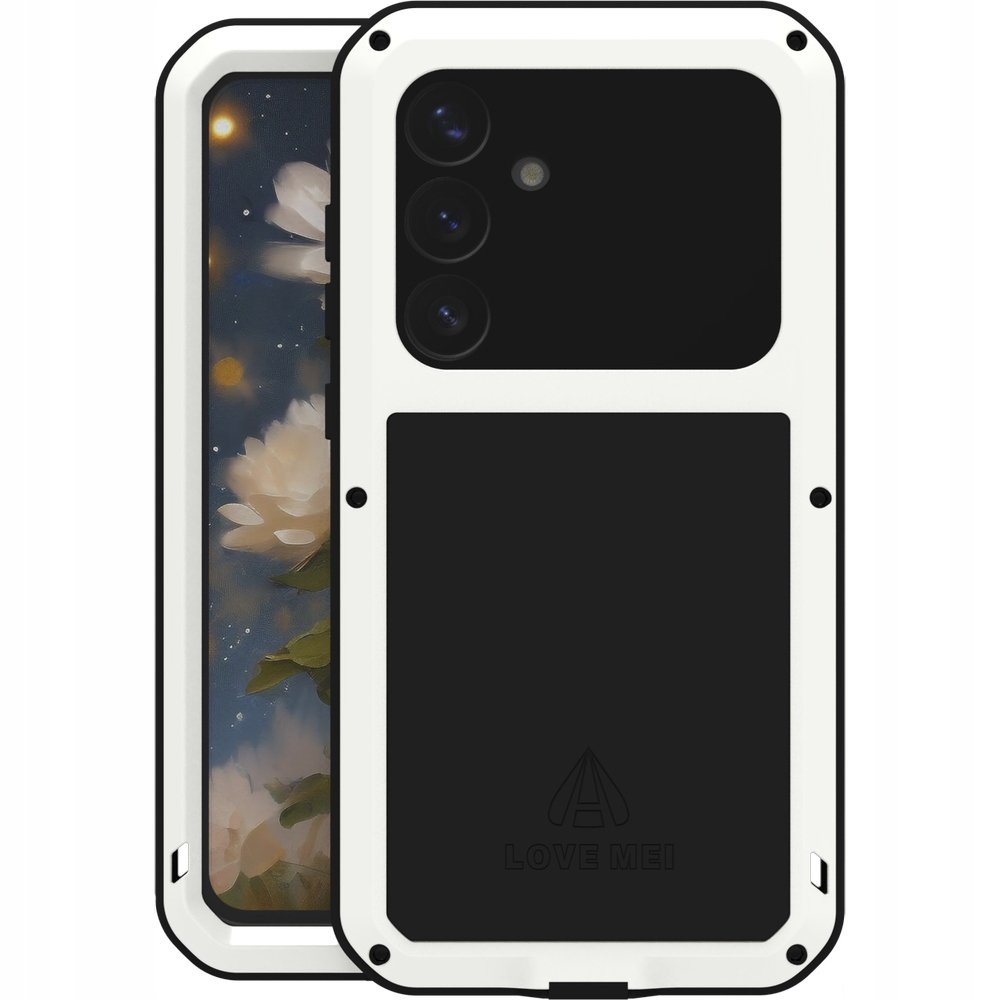 LOVE MEI Etui pancerne + szkło Powerful do Galaxy S25 Plus, białe